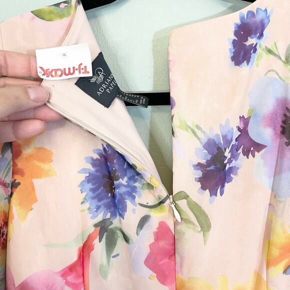 Adrianna Pappell Women's Floral Print Surplice V Neck Long Wrap Dress Size 6 NWT - Picture 2 of 10